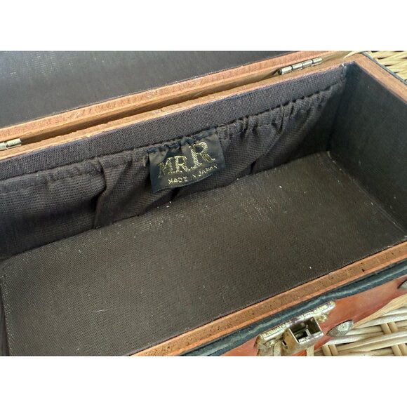 Vintage 50's Mr R Wood Leather Box Purse Treasure Chest - Picture 11 of 16